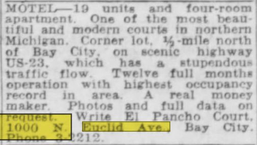 El Pancho Motel (Travel Inn) - June 1955 For Sale (newer photo)
